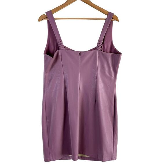 Lucy‎ Paris Sweetheart Faux Leather Mini Dress in Purple, Size XL - Picture 7 of 12